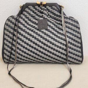 Fendi woven leather mini shoulder/clutch. RARE VINTAGE PIECE